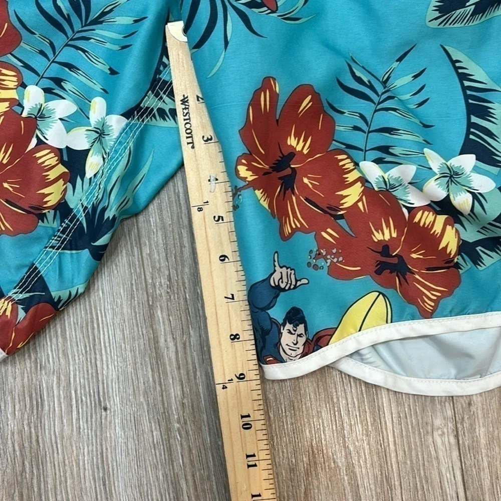 Superman men swimming trunks size Large  in turquoise